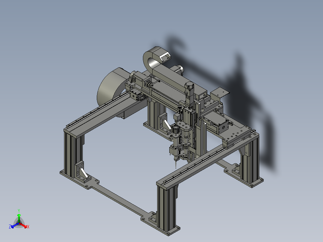 三轴点胶模块正等轴测图