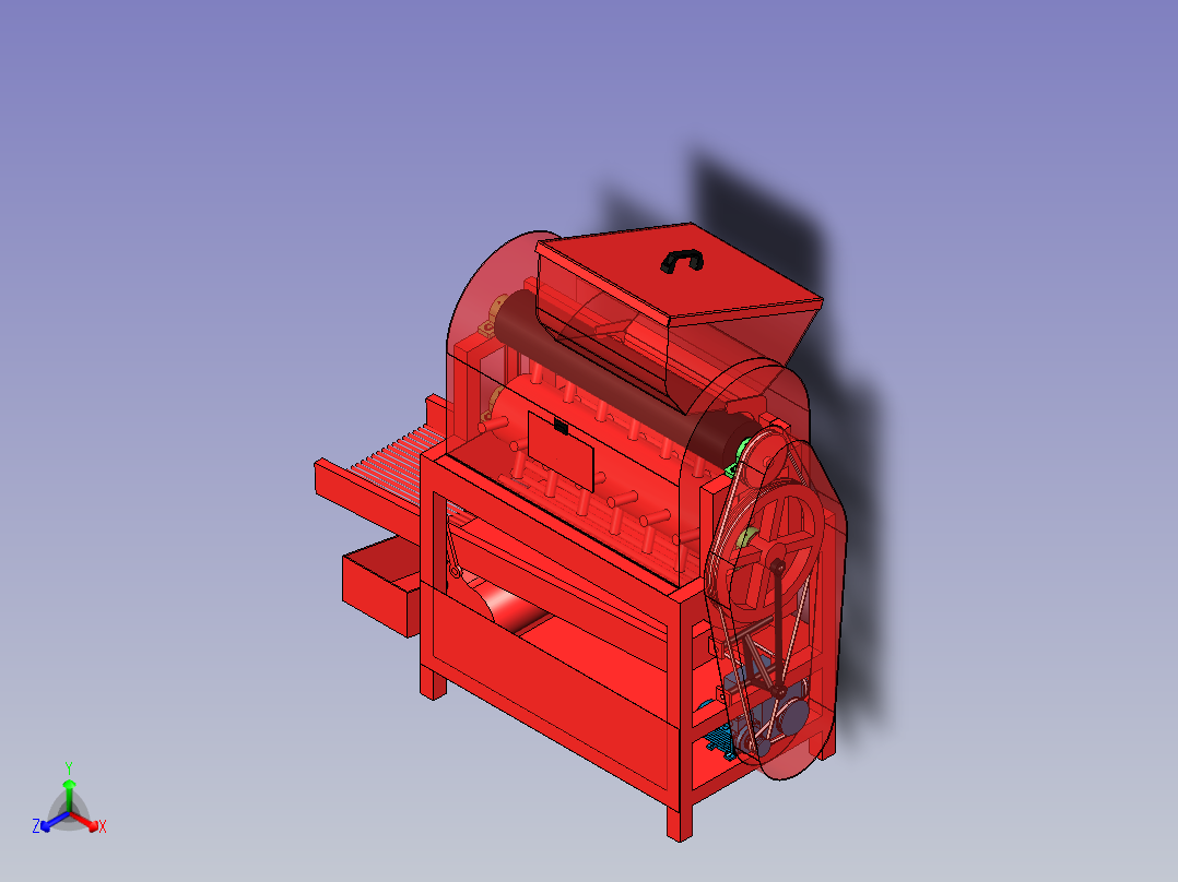 板栗脱壳机主视图