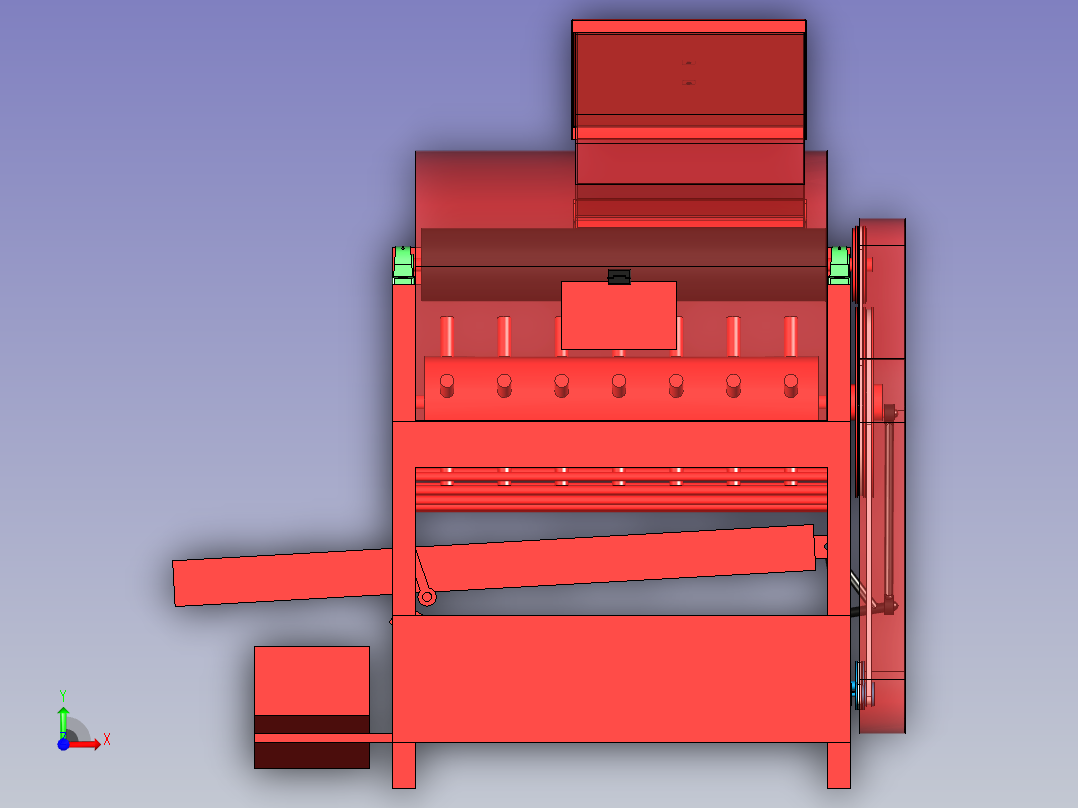 板栗脱壳机前视图