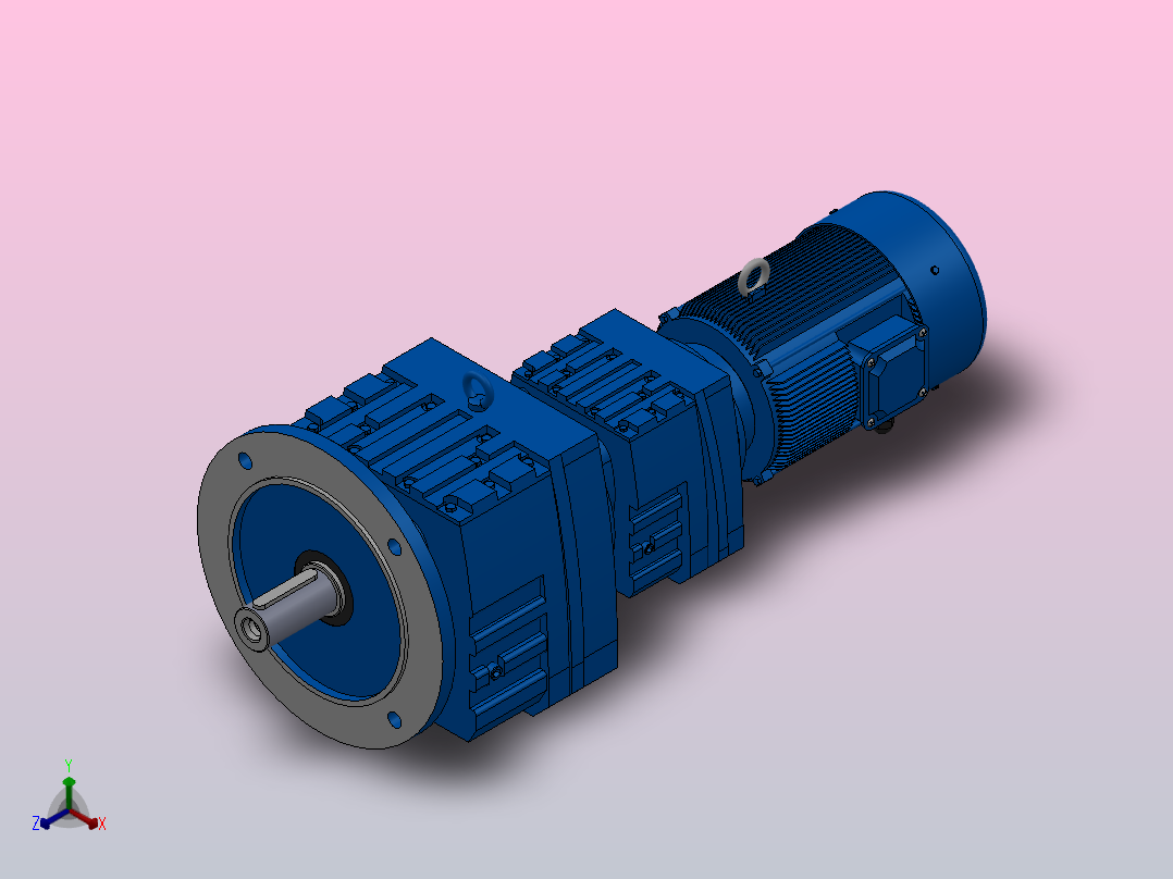 RF67R37法兰轴伸式组合型斜齿轮减速机RF67R37-Y0.37-4P-71-M1-0°-Φ250主视图