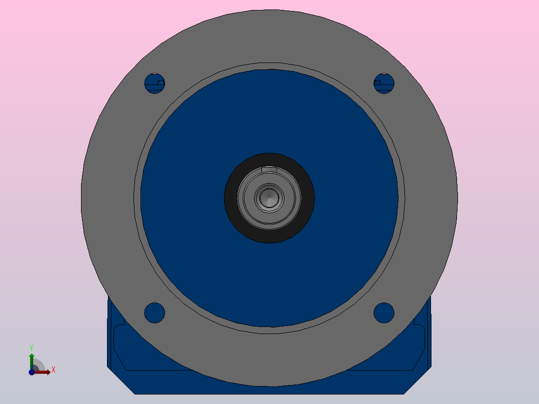 RF67R37法兰轴伸式组合型斜齿轮减速机RF67R37-Y0.37-4P-71-M1-0°-Φ250前视图