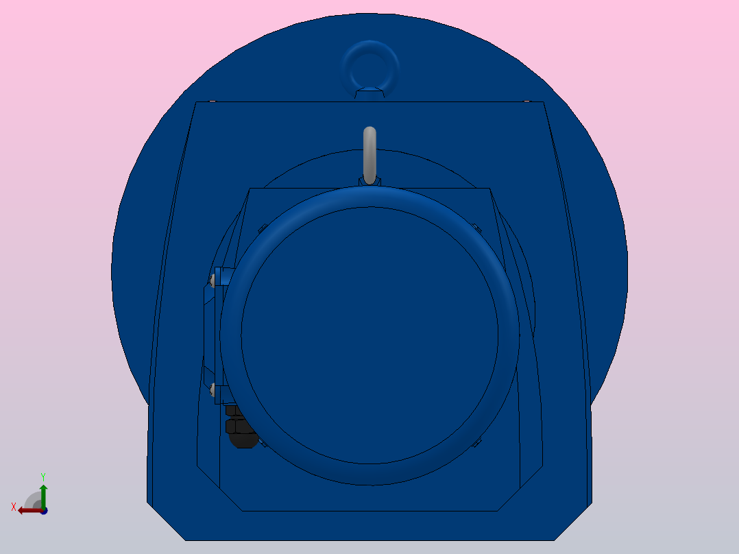 RF67R37法兰轴伸式组合型斜齿轮减速机RF67R37-Y0.37-4P-71-M1-0°-Φ250后视图