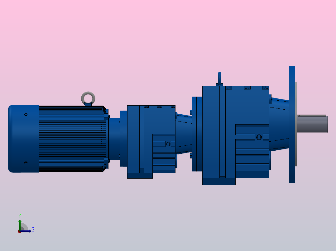 RF67R37法兰轴伸式组合型斜齿轮减速机RF67R37-Y0.37-4P-71-M1-0°-Φ250左视图
