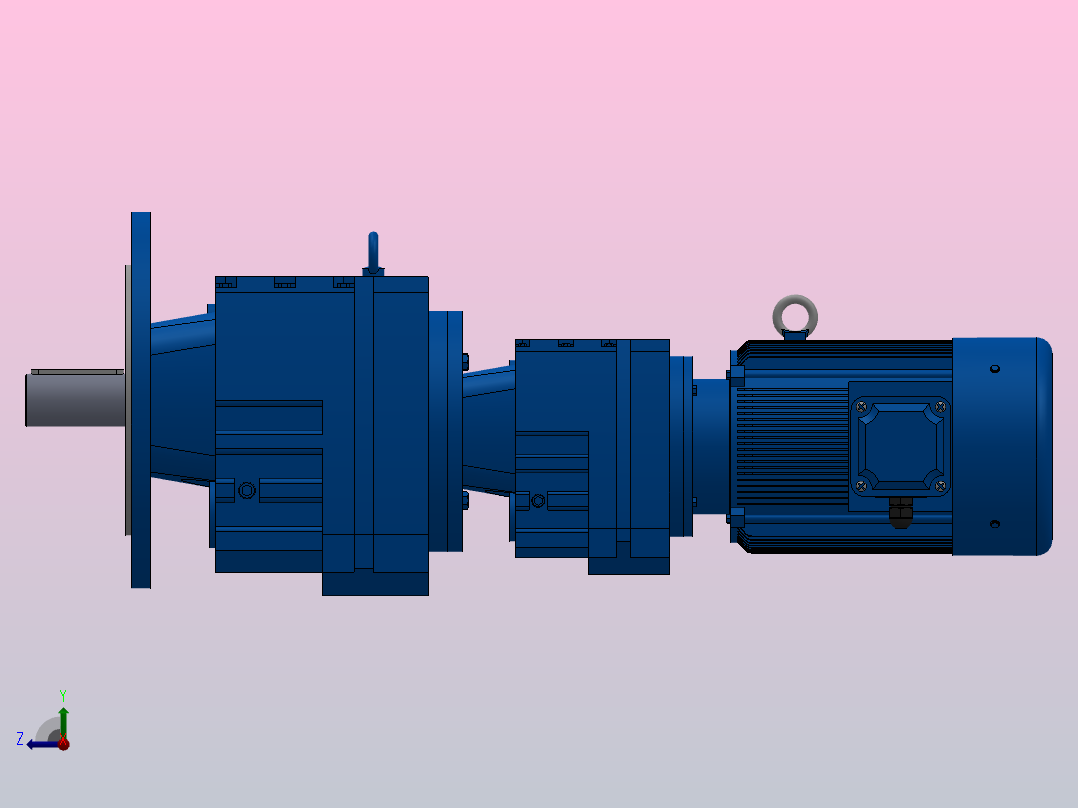RF67R37法兰轴伸式组合型斜齿轮减速机RF67R37-Y0.37-4P-71-M1-0°-Φ250右视图