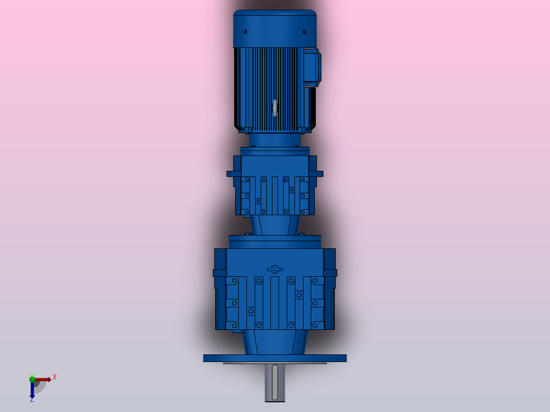RF67R37法兰轴伸式组合型斜齿轮减速机RF67R37-Y0.37-4P-71-M1-0°-Φ250俯视图