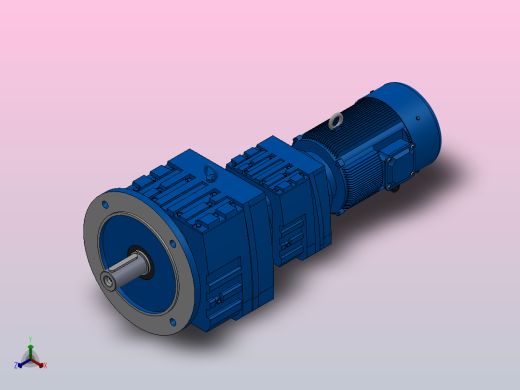 RF67R37法兰轴伸式组合型斜齿轮减速机RF67R37-Y0.37-4P-71-M1-0°-Φ250正等轴测缩略图