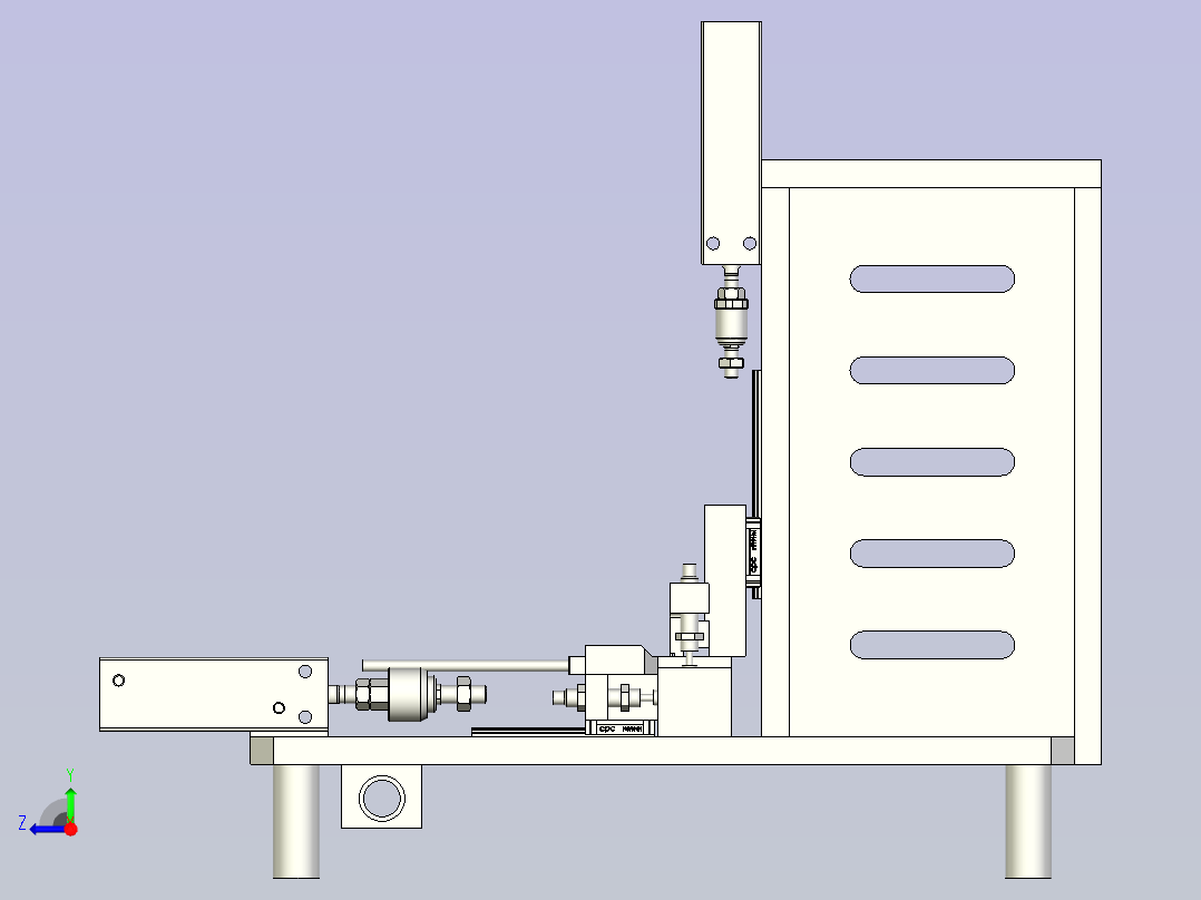 USB电测治具3D模型右视图