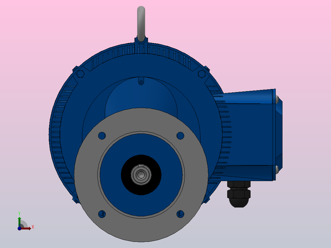 RXF67法兰轴伸式安装斜齿轮减速机RX67-Y7.5-4P-132M-M1-0°-Φ200前视图