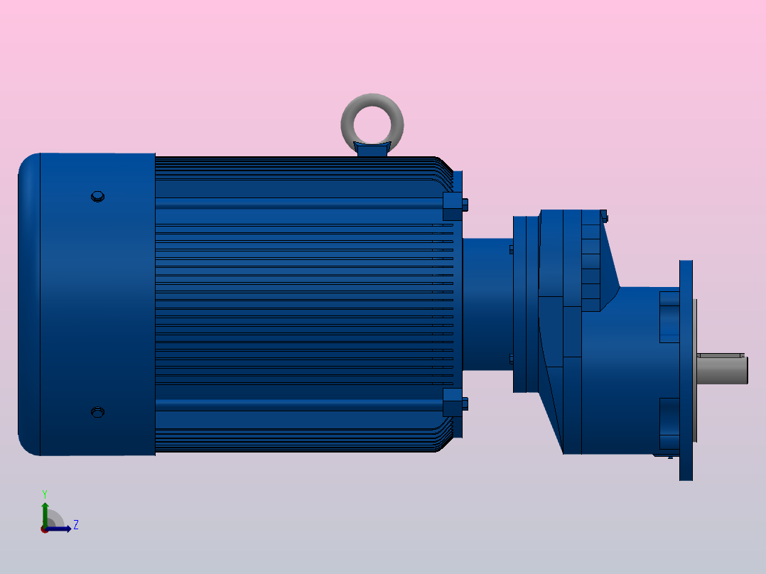 RXF67法兰轴伸式安装斜齿轮减速机RX67-Y7.5-4P-132M-M1-0°-Φ200左视图