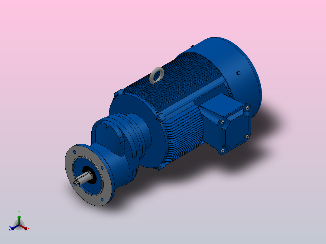 RXF67法兰轴伸式安装斜齿轮减速机RX67-Y7.5-4P-132M-M1-0°-Φ200正等轴测图