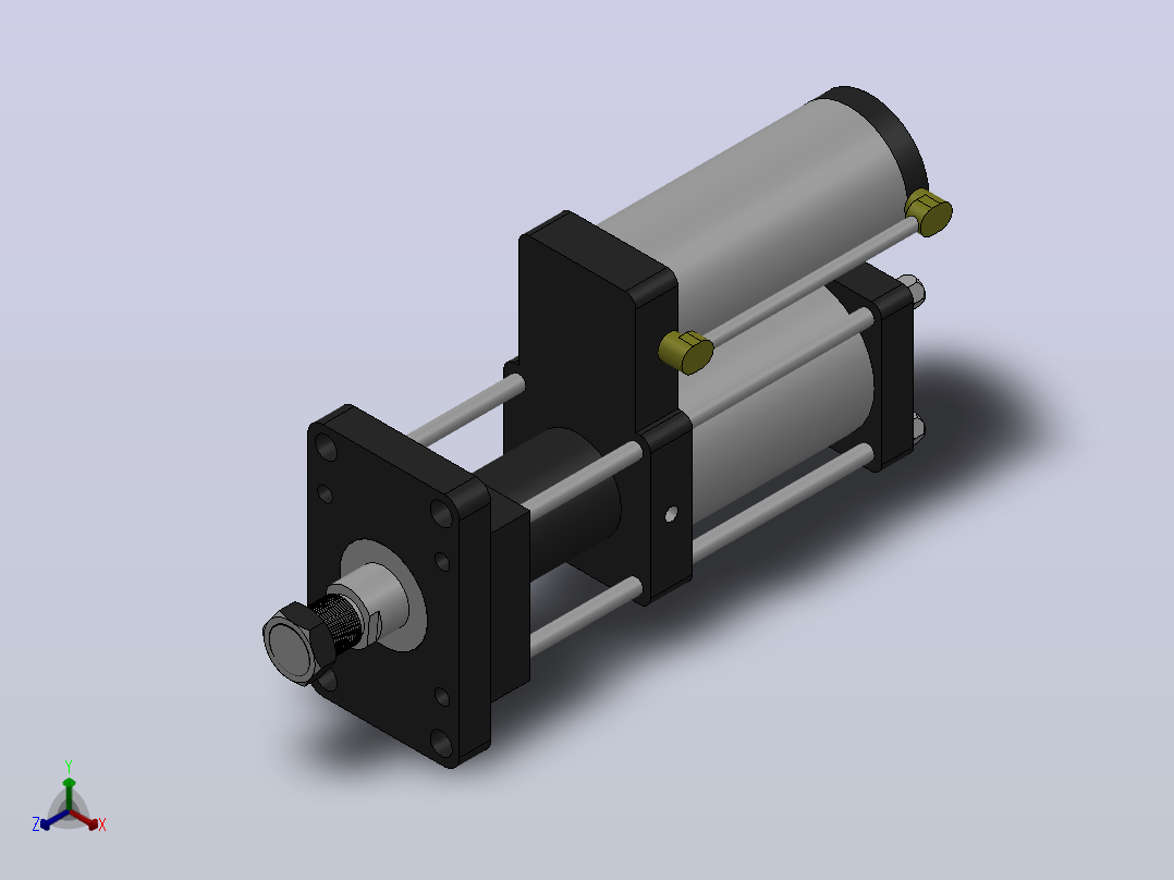 MPT-10T系列标准型[MPT-100-50-10-10T-M2-S1-0°]气压增压缸主视图