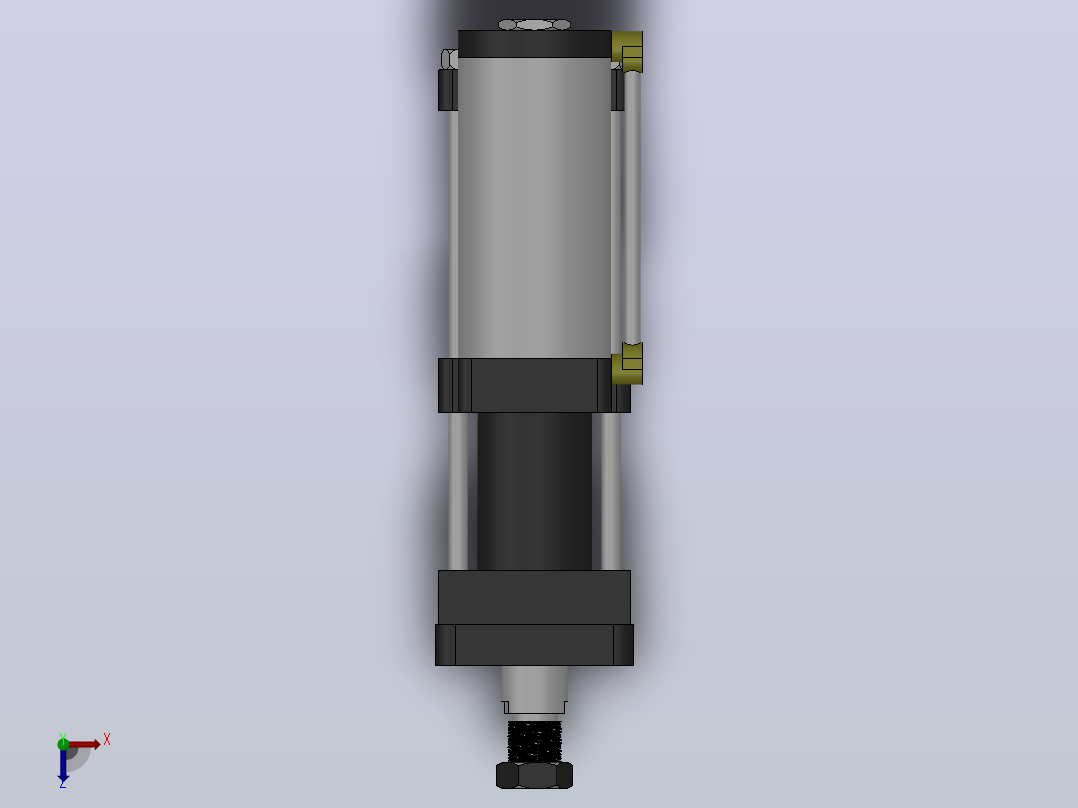 MPT-10T系列标准型[MPT-100-50-10-10T-M2-S1-0°]气压增压缸俯视图