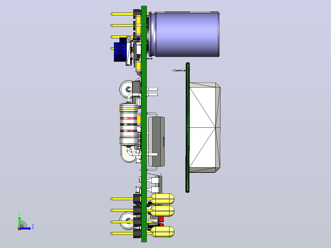 ATMEGA32上的金属探测器左视图