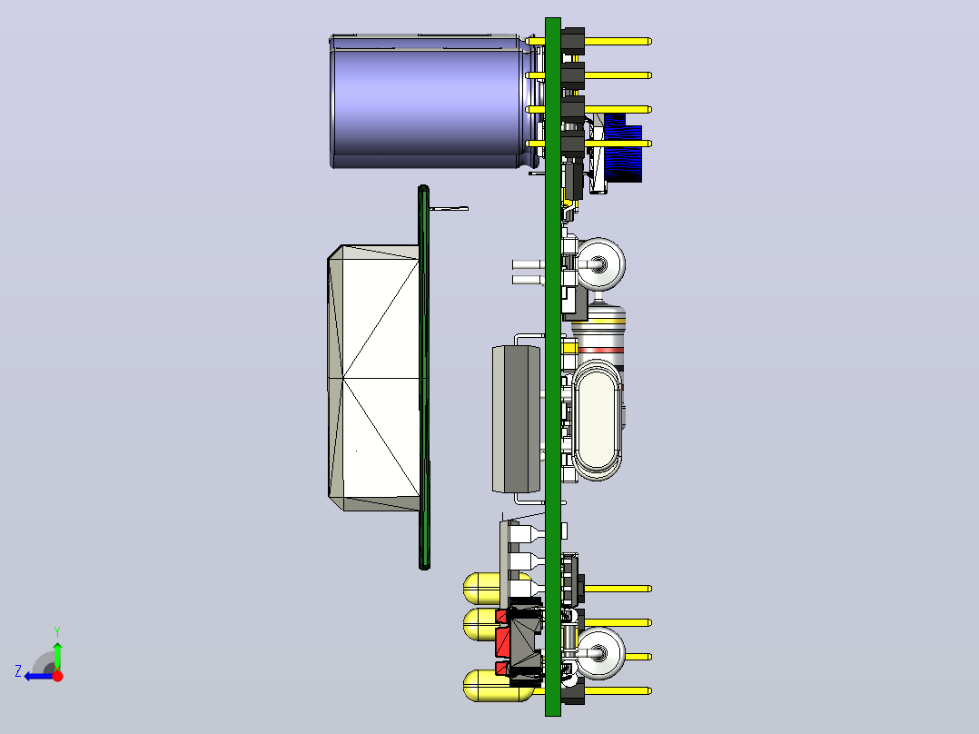 ATMEGA32上的金属探测器右视图