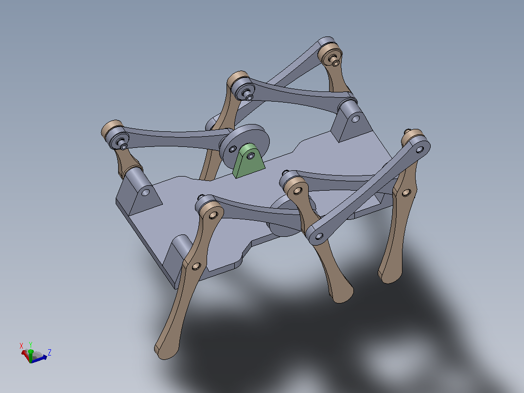 3D walker简易六足行走机构主视图