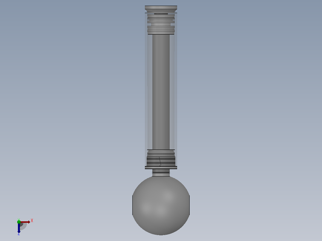 焊接式液压缸（前部固定安装）140x90x590毫米俯视图