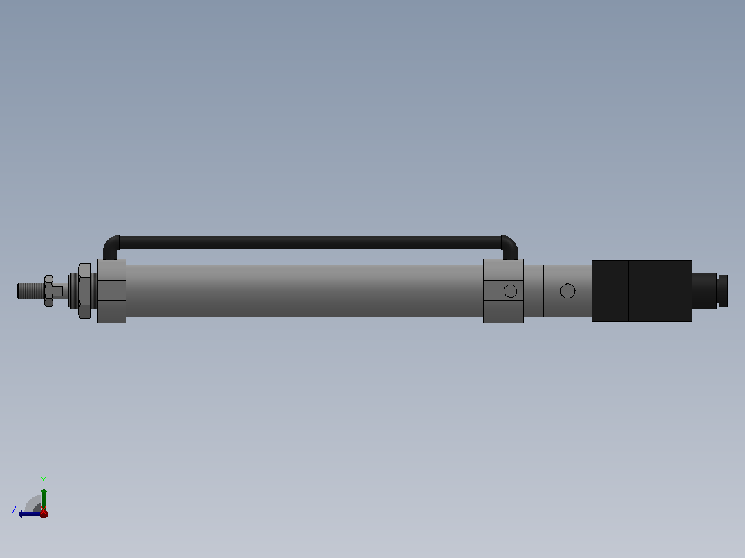 10Y-2V系列无给油润滑气缸(带阀型)[10Y-2VSD25N200A8-SD]右视图