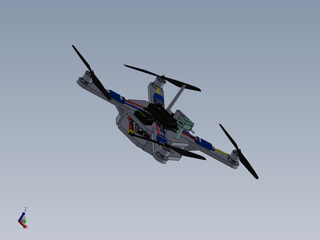 国际竞速比赛无人机模型3D图纸 Solidworks设计 附STEP主视图