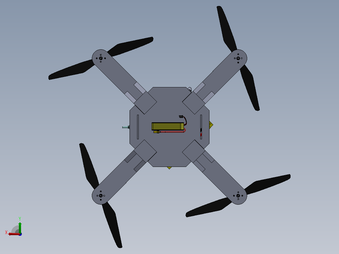 国际竞速比赛无人机模型3D图纸 Solidworks设计 附STEP后视图