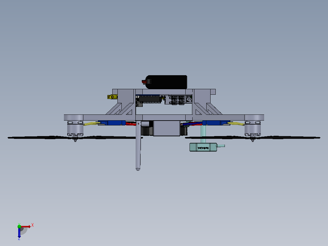 国际竞速比赛无人机模型3D图纸 Solidworks设计 附STEP俯视图