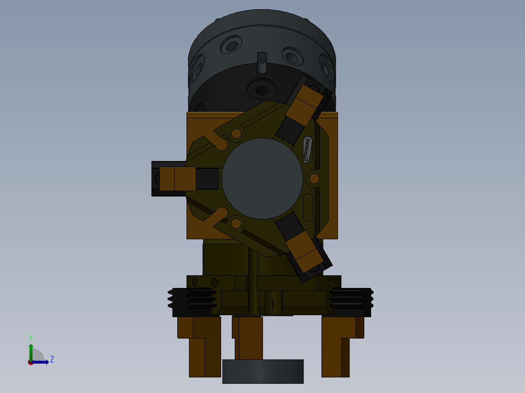 气动三爪卡盘sw22左视图