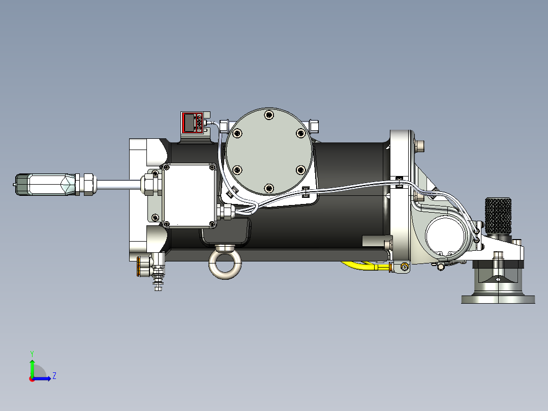 气动倾斜装置3D数模图纸 STEP格式左视图