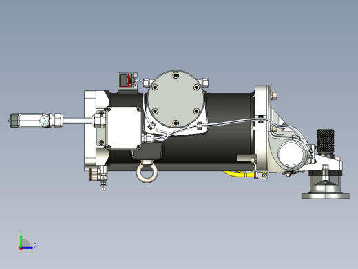 气动倾斜装置3D数模图纸 STEP格式左视缩略图