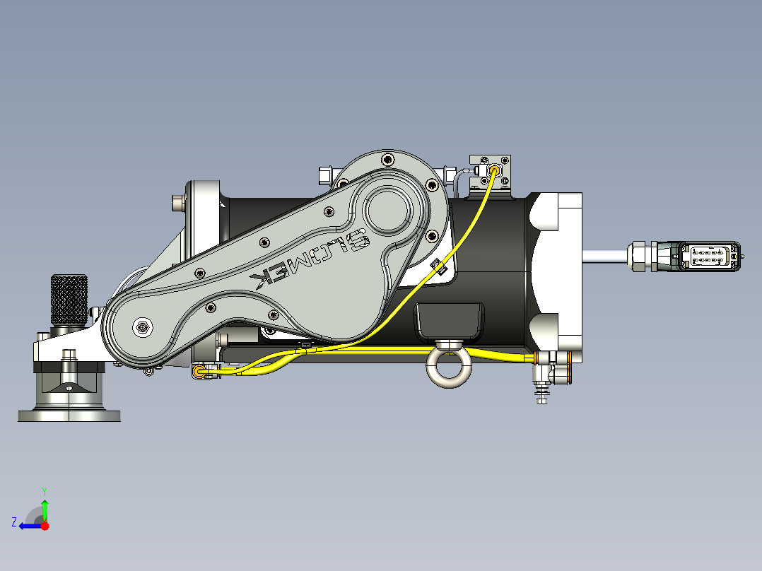 气动倾斜装置3D数模图纸 STEP格式右视图