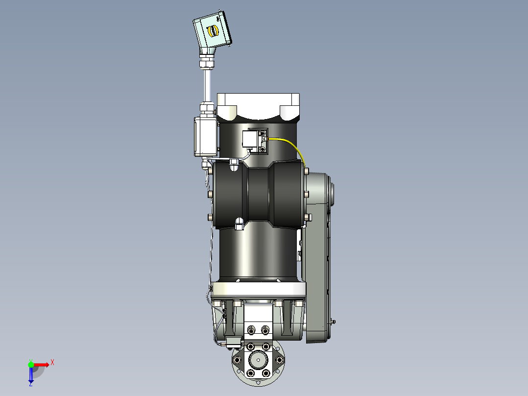 气动倾斜装置3D数模图纸 STEP格式俯视图