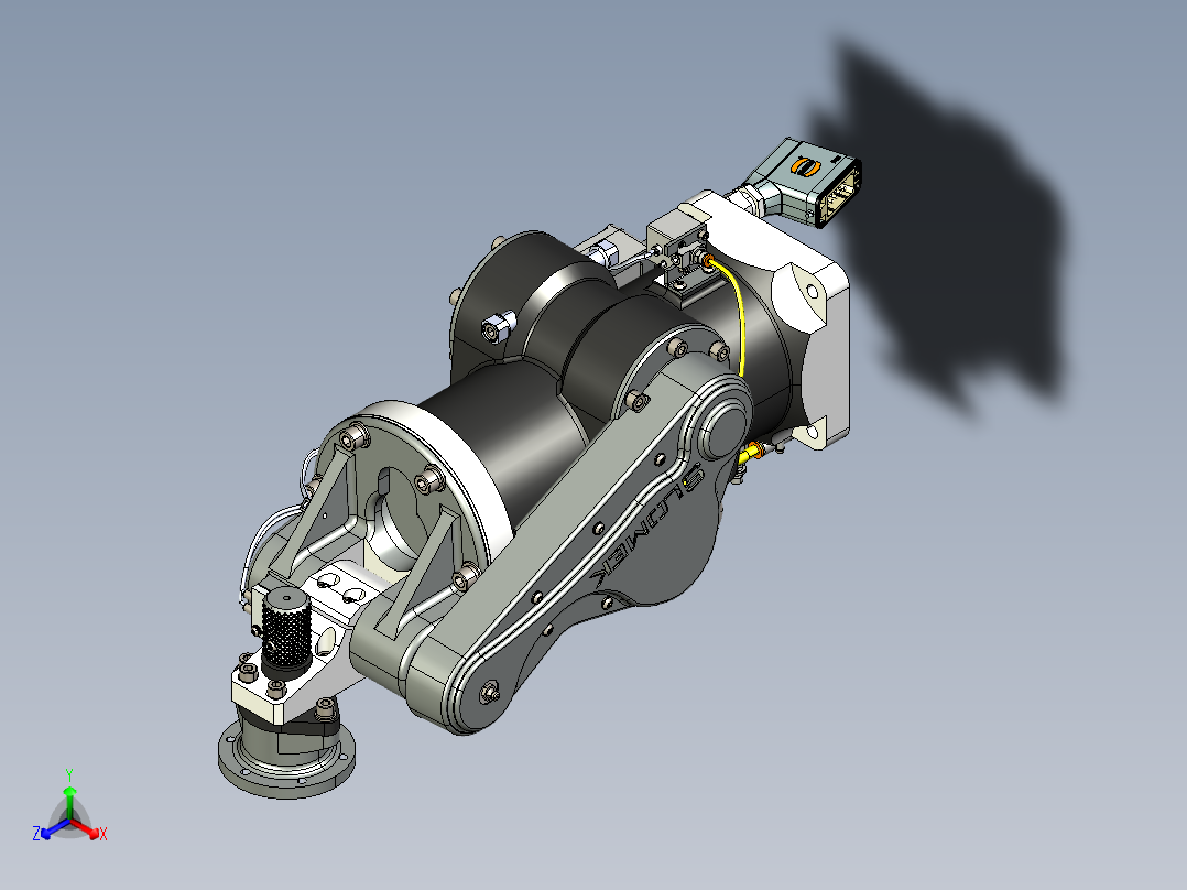气动倾斜装置3D数模图纸 STEP格式正等轴测图