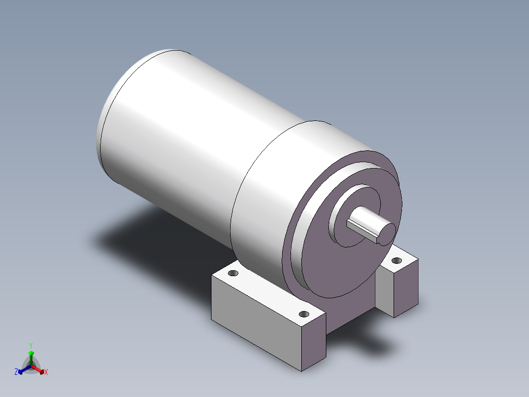 电机外形及连接尺寸1.5KW正等轴测图