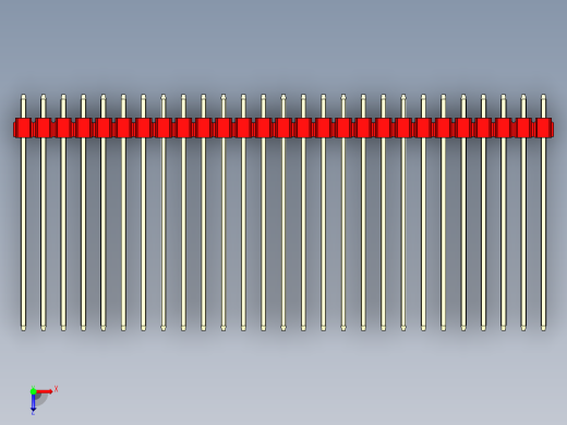 彩色公头100mil（2.54mm）系列-DS1021_red_3x27p_100mil_Type43_rev1.0俯视缩略图