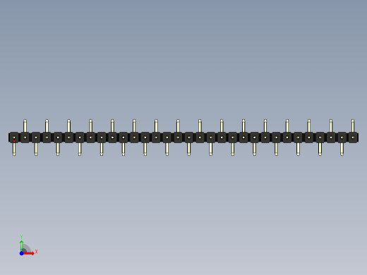 彩色公排针 100mil 2.54mm 系列-DS1022_black_32p_100mil_Type_SMT_R2_rev1.0前视缩略图