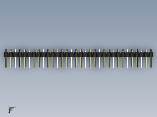 彩色公排针 100mil 2.54mm 系列-DS1022_black_32p_100mil_Type_SMT_R2_rev1.0俯视缩略图