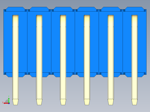 彩色公排针 100mil 2.54mm 系列-DS1022_blue_3x06p_100mil_TypeD_rev1.0后视缩略图