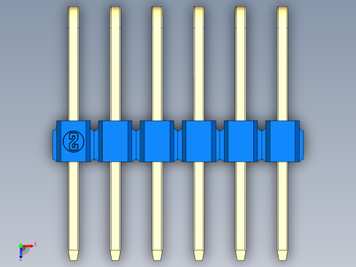 彩色公排针 100mil 2.54mm 系列-DS1022_blue_3x06p_100mil_TypeD_rev1.0俯视缩略图