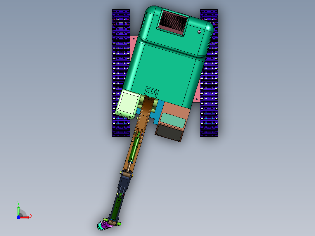 挖改螺旋钻机前视图