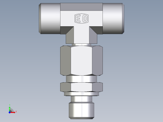 卡套式工业通用硬管接头EO_Assembled_adjustable_standpipe_branch_tee_EVT10LROMD71前视缩略图