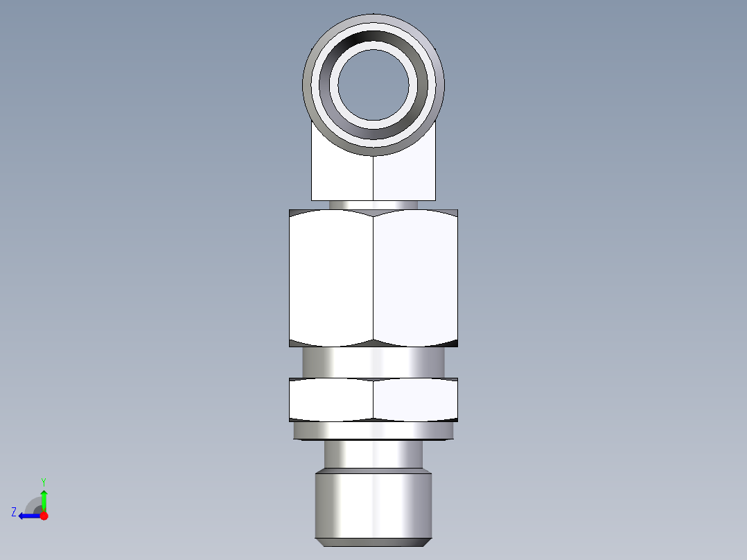 卡套式工业通用硬管接头EO_Assembled_adjustable_standpipe_branch_tee_EVT10LROMD71右视图
