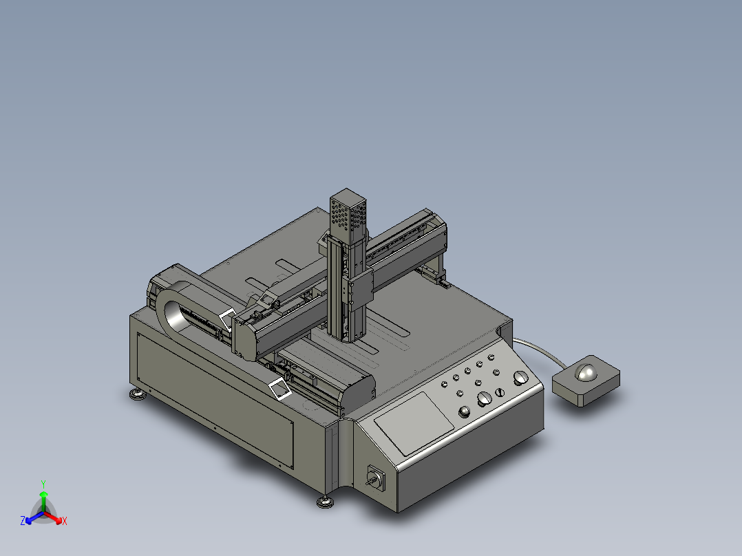 龙门活动式3轴点胶机正等轴测图