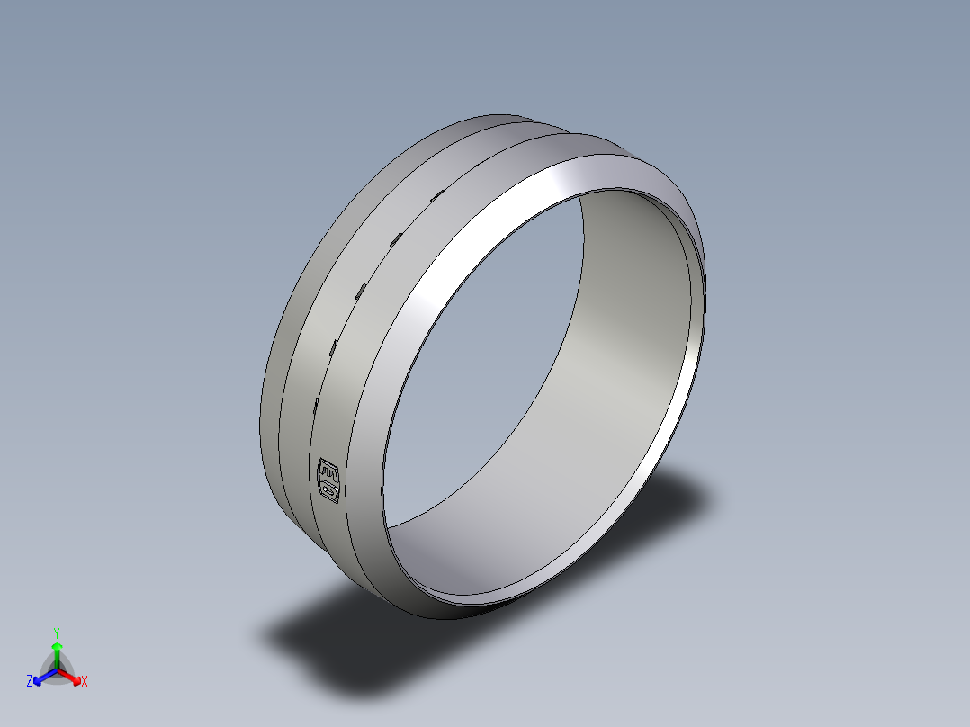 卡套式工业通用硬管接头Progressive_stop_ring_PSR35LX正等轴测图