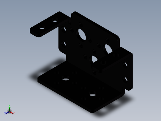 996R舵机支架正等轴测缩略图