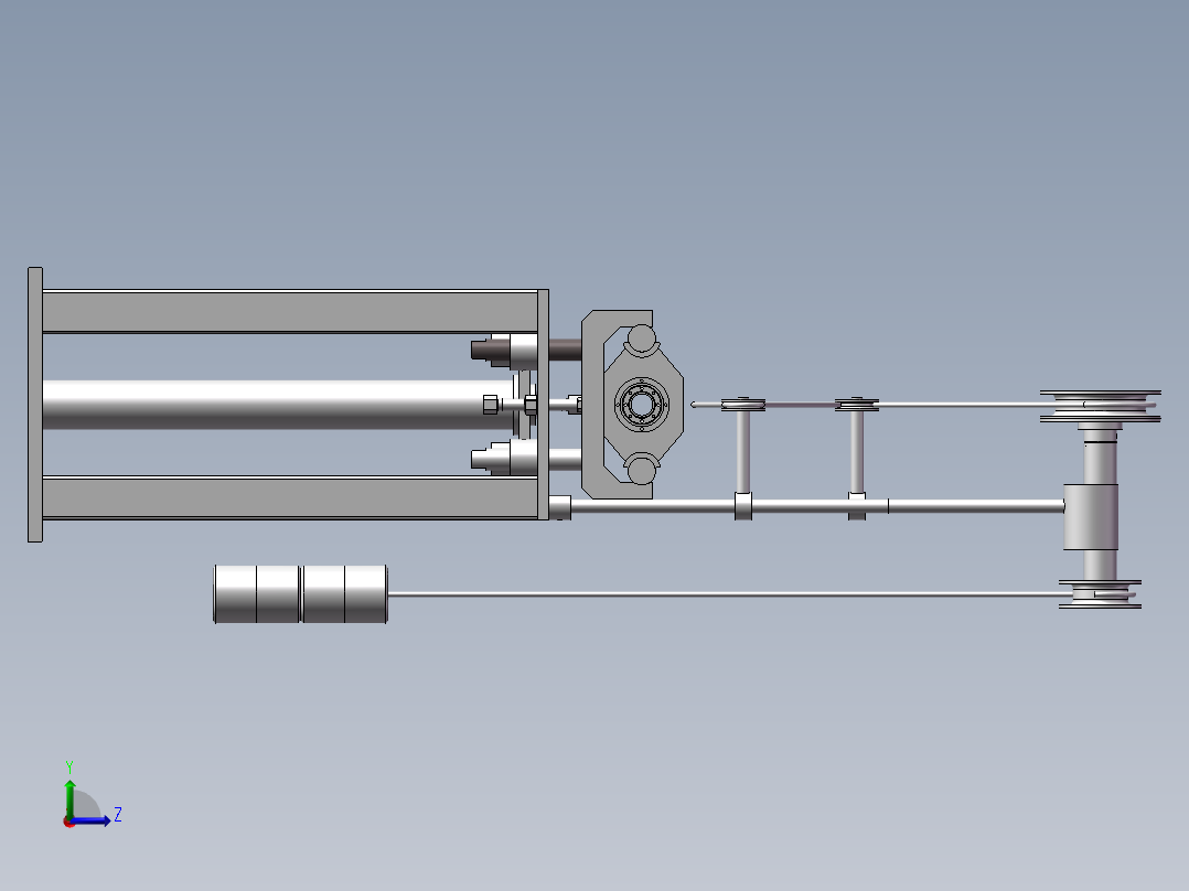 数控机床机械式自动送料机左视图