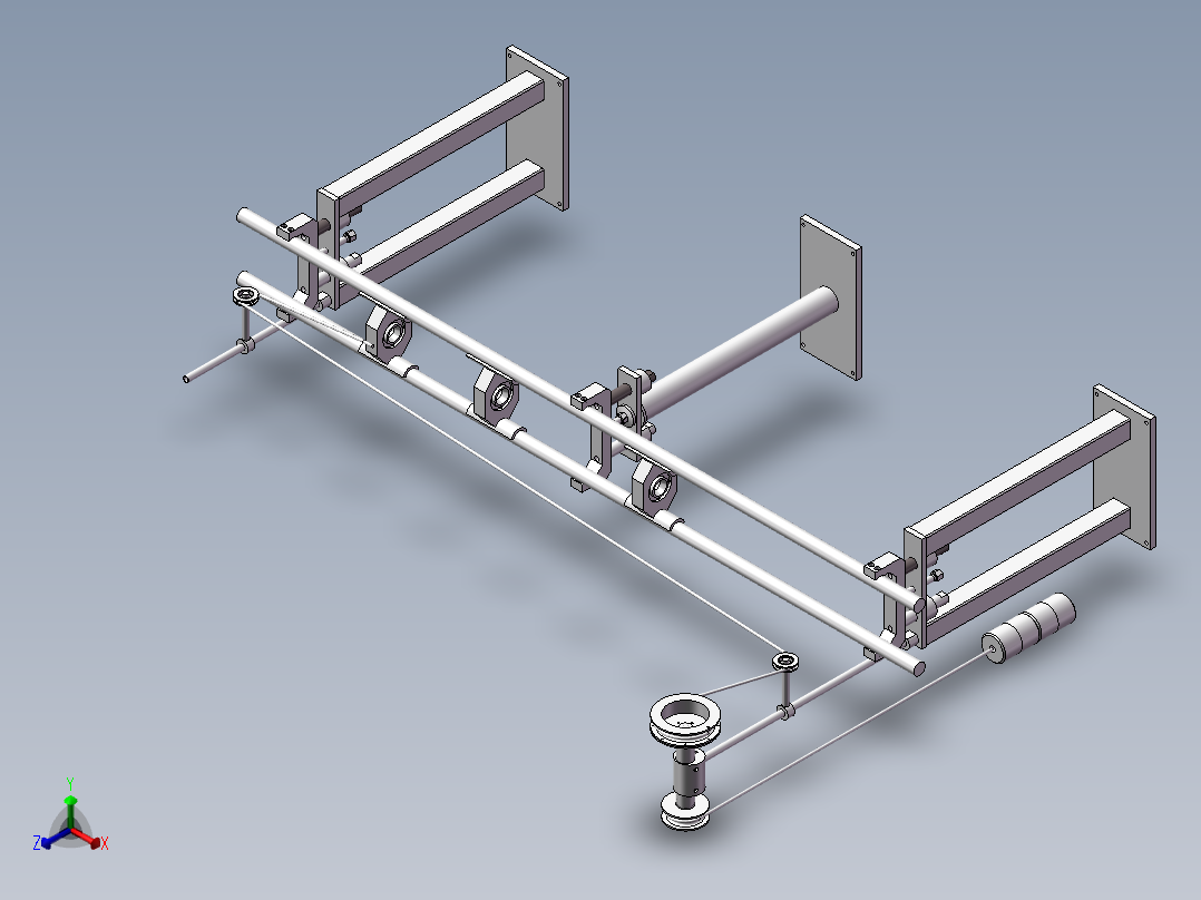 数控机床机械式自动送料机正等轴测图