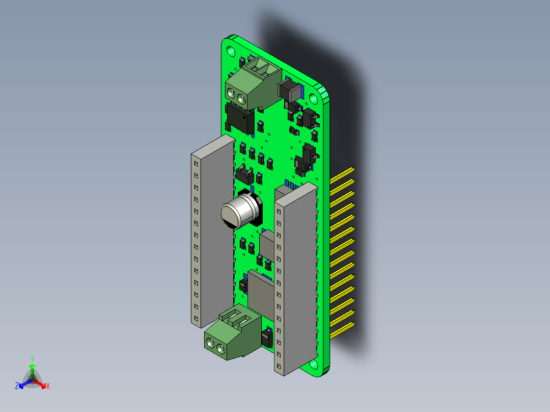 A0003546-MBUS (meterbus) 主扩展板，适用于Arduino MKR板正等轴测图