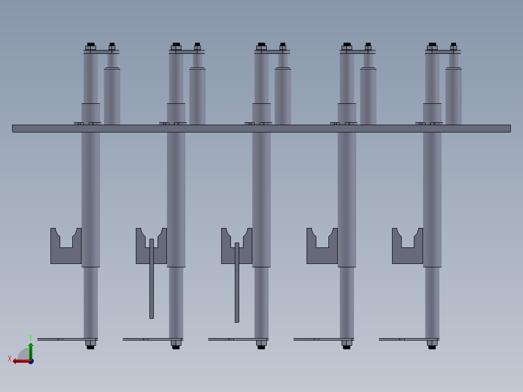 工件镀锌挂组后视图