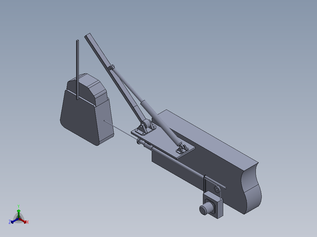 防摆稳定系统正等轴测图
