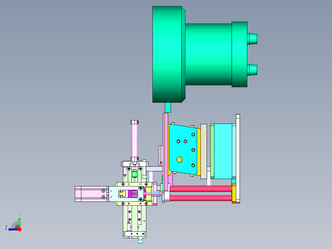 U型橡胶垫片自动化排料与取料设计右视图