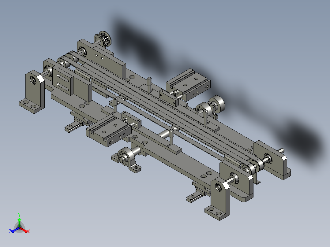 出板左軌道正等轴测图
