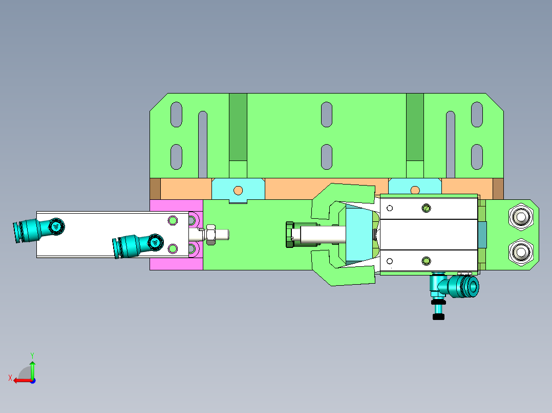 90度抓取放料移栽机构后视图